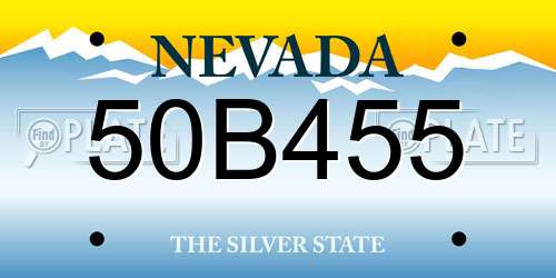 50B455 Nevada License Plate