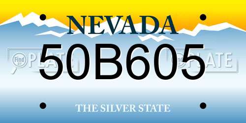 50B605 Nevada License Plate