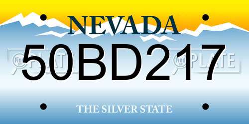 50BD217 Nevada License Plate
