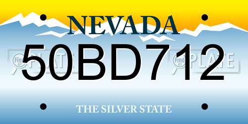 50BD712 Nevada License Plate