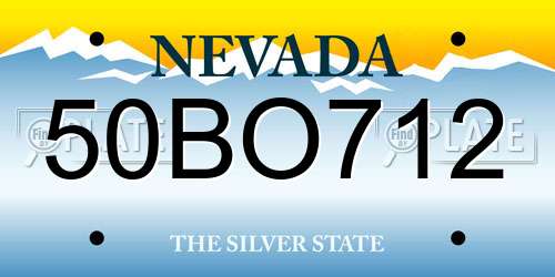 50BO712 Nevada License Plate