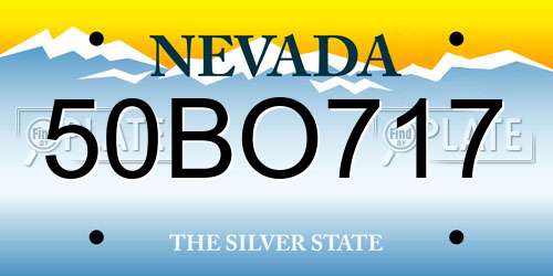 50BO717 Nevada License Plate