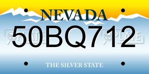 50BQ712 Nevada License Plate