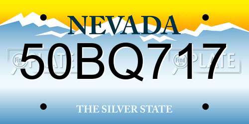 50BQ717 Nevada License Plate