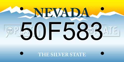 50F583 Nevada License Plate
