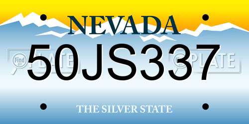 50JS337 Nevada License Plate