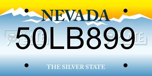 50LB899 Nevada License Plate