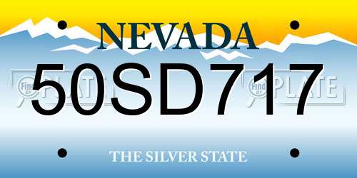 50SD717 Nevada License Plate