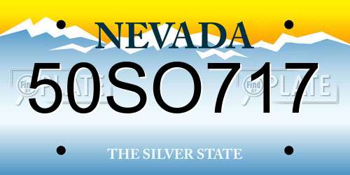 50SO717 Nevada License Plate
