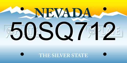 50SQ712 Nevada License Plate