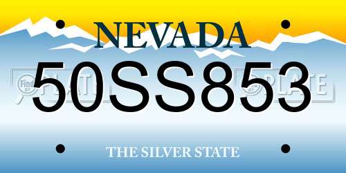 50SS853 Nevada License Plate