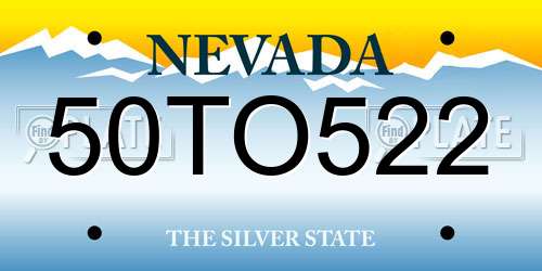 50TO522 Nevada License Plate