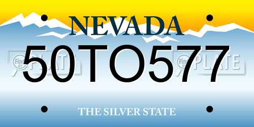 50TO577 Nevada License Plate