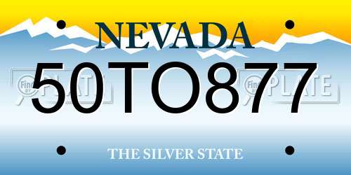 50TO877 Nevada License Plate