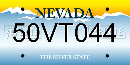 50VT044 Nevada License Plate