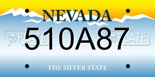 510A87 Nevada License Plate