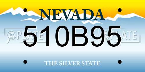 510B95 Nevada License Plate