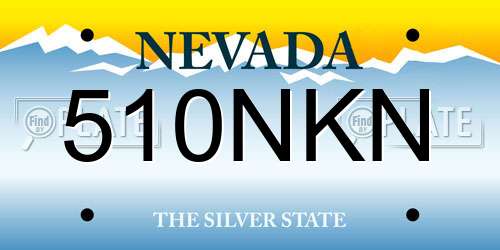 510NKN Nevada License Plate