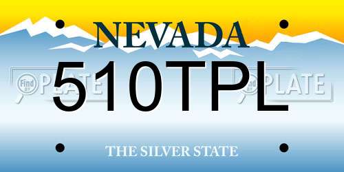 510TPL Nevada License Plate