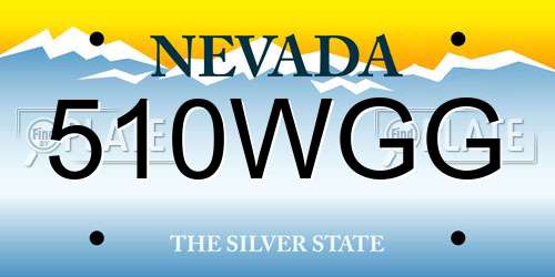 510WGG Nevada License Plate