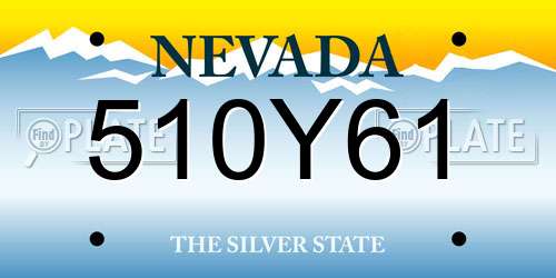510Y61 Nevada License Plate