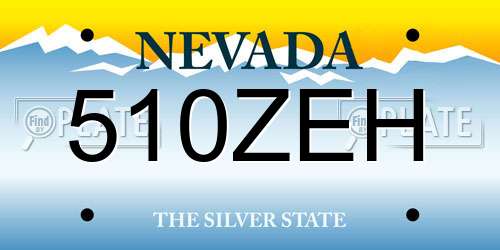 510ZEH Nevada License Plate