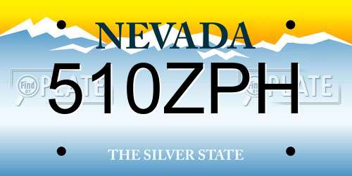 510ZPH Nevada License Plate