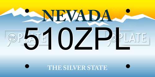 510ZPL Nevada License Plate