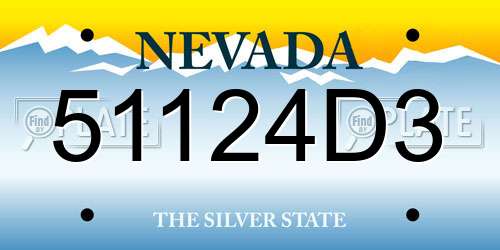 51124D3 Nevada License Plate