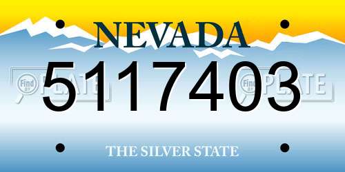 5117403 Nevada License Plate