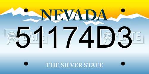 51174D3 Nevada License Plate