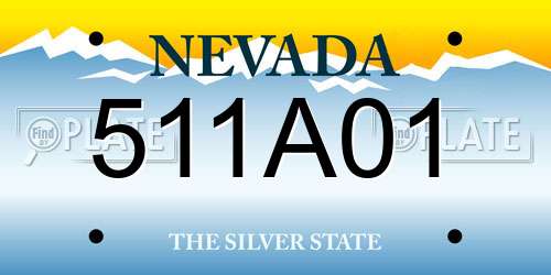 511A01 Nevada License Plate