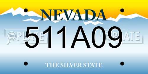 511A09 Nevada License Plate