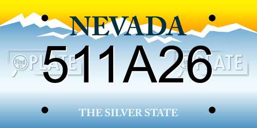 511A26 Nevada License Plate