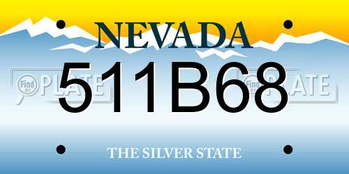 511B68 Nevada License Plate