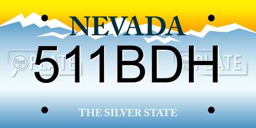 511BDH Nevada License Plate