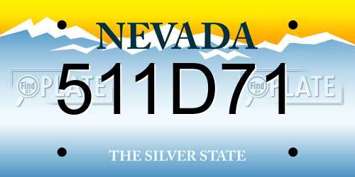 511D71 Nevada License Plate