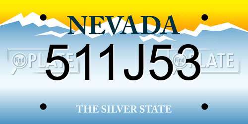 511J53 Nevada License Plate