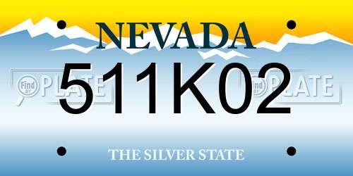 511K02 Nevada License Plate
