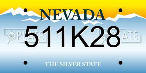 511K28 Nevada License Plate