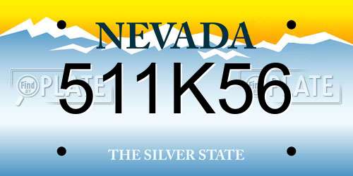 511K56 Nevada License Plate