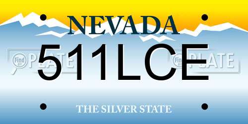 511LCE Nevada License Plate