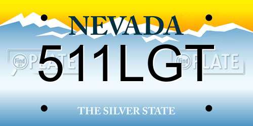 511LGT Nevada License Plate