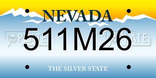511M26 Nevada License Plate