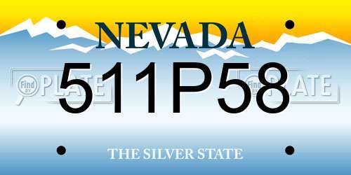 511P58 Nevada License Plate