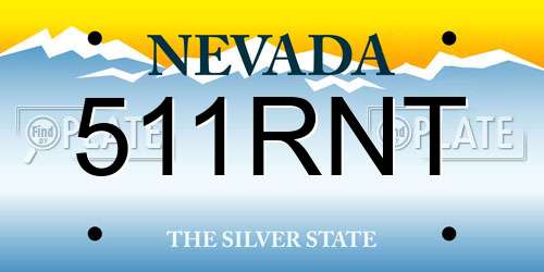 511RNT Nevada License Plate