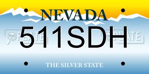 511SDH Nevada License Plate