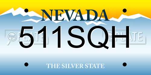 511SQH Nevada License Plate
