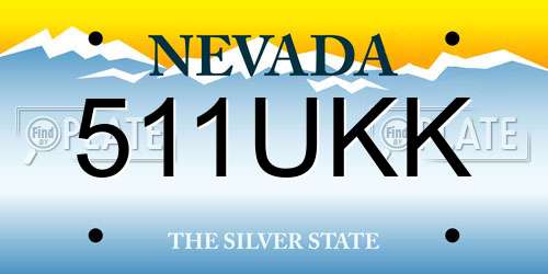 511UKK Nevada License Plate