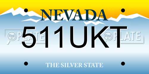 511UKT Nevada License Plate